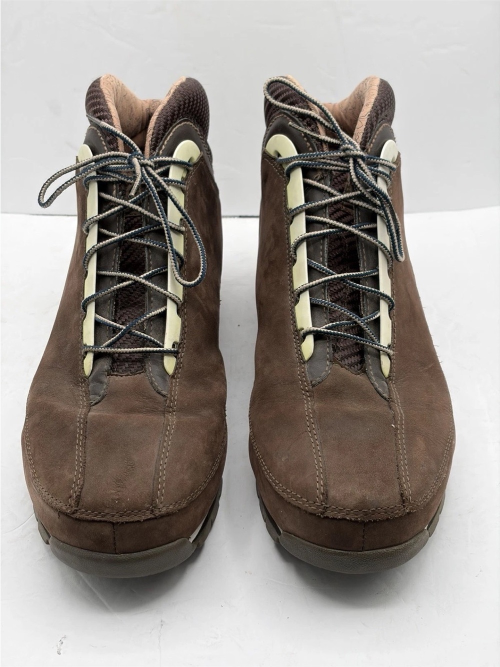 Timberland Euro Dub Hiker Boots Men Sz 12 Dark Brown And Leather Burgundy